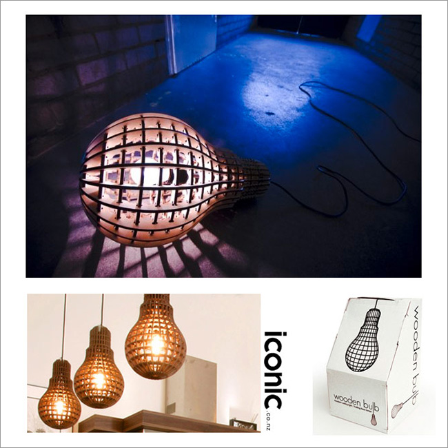 Wooden Bulb - light by Suckuk - Iconic NZ Design; Art & Objects 